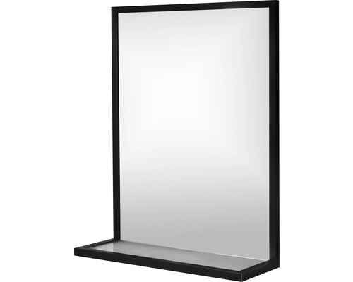 Rektangulär spegel med hylla