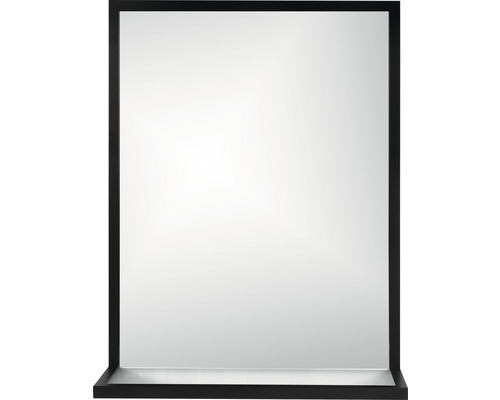Spiegel ALU 65 x 40 x 18 cm mit Ablage schwarz