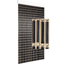 Lamellgardin med snören och styrskena