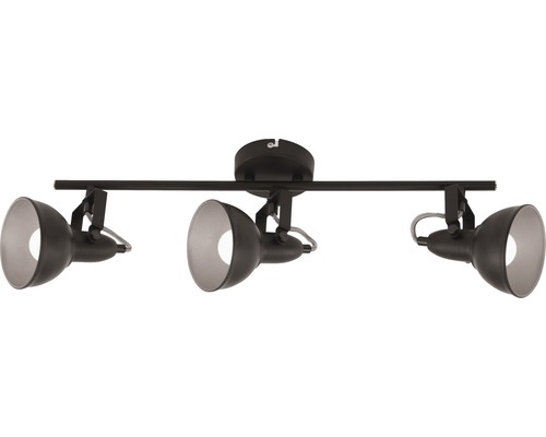 Svart taklampa med tre spotlights