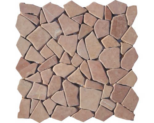 Mosaik marmor naturstenskross Rosso Verona 30,5x30,5 cm Mosaikplatta av natursten