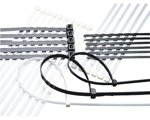 Buntband HAUPA transparent 250x4,8mm 100 styck Svarta och vita buntband