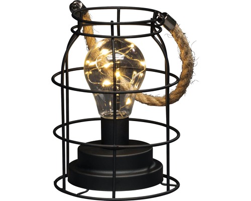 Dekorativ lampa med burdesign och integrerad glödlampa