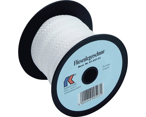 Kakelsnöre på rulle, 50 meter långt, 2,5 millimeter i diameter