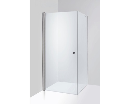 Hörndusch med transparent glas och ram
