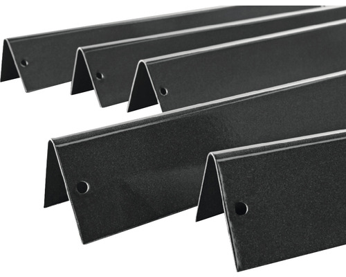 Flera metalliska gräskanter med fästhål