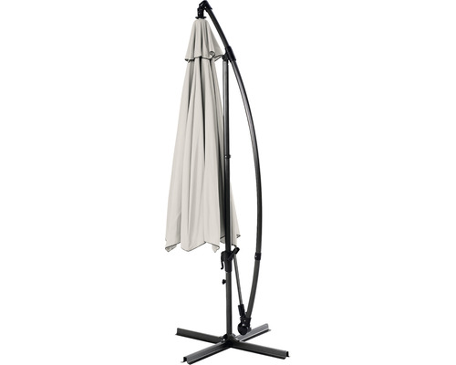 Parasoll med fristående arm och stativ