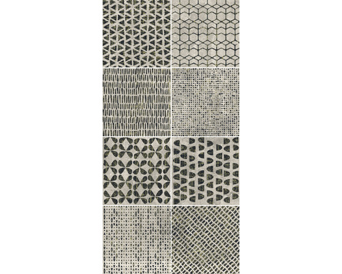 Kakelmönster med geometriska och blommiga motiv