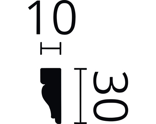 Mått på en dekorativ list: 10 millimeter bred och 30 millimeter hög