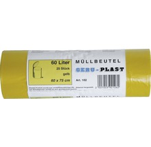 Soppåse 60L 25st HDPE gul-thumb-1