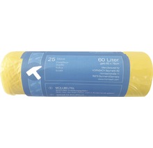 Soppåse 60L 25st HDPE gul-thumb-0
