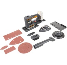 Worx slipmaskin WX820.9 med olika sliptillbehör