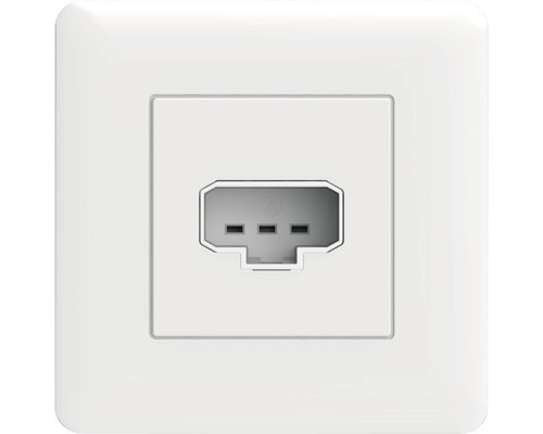 Lamputtag SCHNEIDER ELECTRIC Exxact DCL komplett vit, 1820202 Datauttag med lock för väggmontering