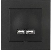 USB-uttag ELKO Plus 2-vägs svart, 5206403-thumb-0