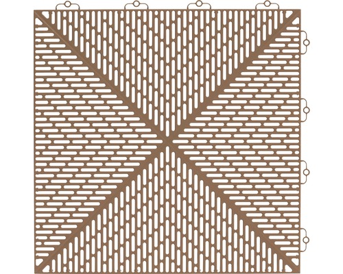 Golvplatta BERGO Unique Cedar Wood System 2 38x38cm Fyrkantig terrassplatta av plast med dräneringshål