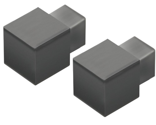 Hörnstycke DURAL Squareline PVC svart 9mm Två möbelknoppar i kubform