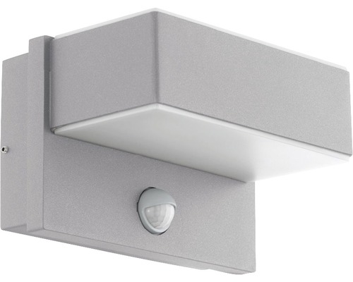 Grå utomhusvägglampa med rörelsesensor