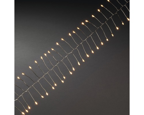 Ljusslinga KONSTSMIDE 60 bärnstensfärgade mikro-LED 1m timer batteridriven LED-ljusslinga med tråd