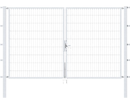 Dubbelgrind ALBERTS Flexo 300x180cm inkl. stolpar 8x8cm varmförzinkad Dubbelgrind av trådnät för trädgårdsstängsel