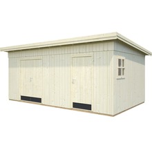 Förråd PALMAKO Kalle 16,9 m² inkl. golv och trampskydd 561x330cm natur