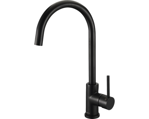 Svart ettgreppsblandare för diskbänk
