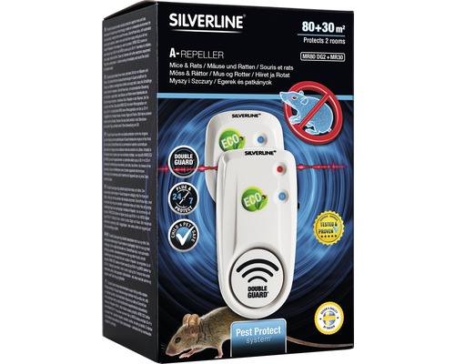 Silverline A-Repeller mot möss och råttor, skyddar två rum