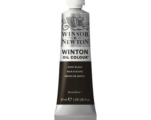 Oljefärg WINSOR&NEWTON Winton Oil Nr 331 (24) svart 37ml Winsor & Newton Winton oljefärg elfenbenssvart, 37 ml tub