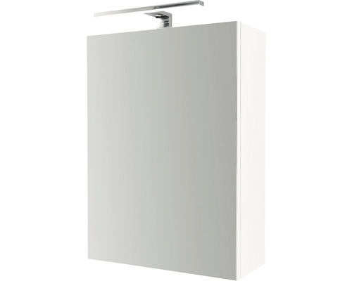 Vitt spegelskåp med belysning för badrum