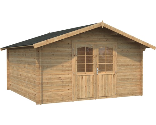 Trädgårdshus i trä med dubbeldörr