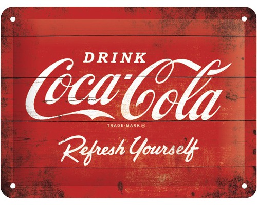 Plåtskylt NOSTALGIC ART Coca Cola Logo 15x20cm