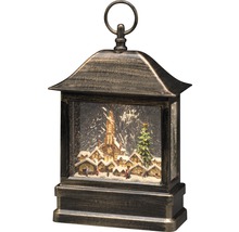 Dekorativ lykta med vinterbymotiv och LED-belysning