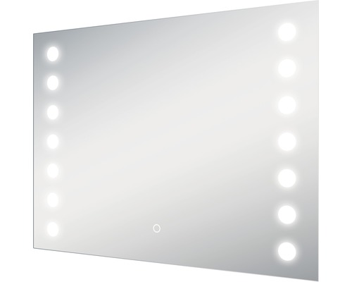 Rektangulär spegel med integrerad belysning för badrummet