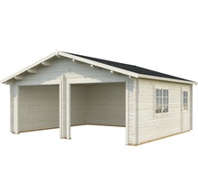 Dubbelgarage PALMAKO Roger inkl. dörr & fönster utan port 31,5m² (28,4m²) 575x510cm doppimpregnerad