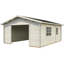 Garage PALMAKO Roger inkl. dörr & fönster utan port 31,4m² (27,7m²) 540x540cm doppimpregnerad