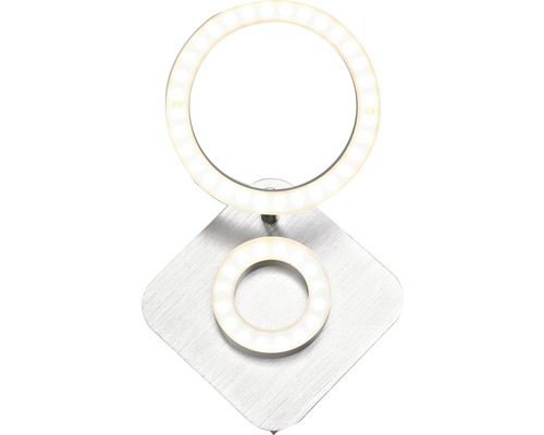 LED-lampa med två ringar på en fyrkantig bas