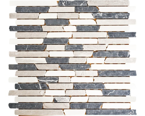 Mosaik natursten BRICK 1125 30,5x32,2 cm beige/grå/vit