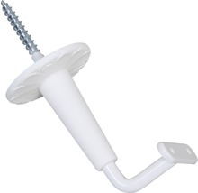 Vit gardinstångshållare med skruv