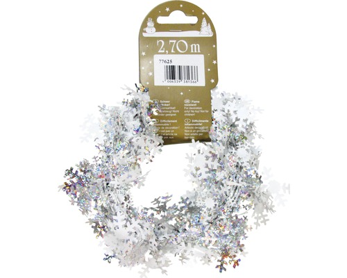 Snöflinggirlang, 2,70 meter, juldekoration