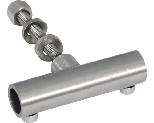 Metallrörkoppling med skruv, muttrar och brickor