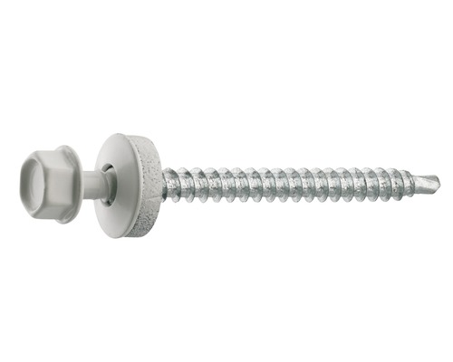 Farmarskruv GRABBER 4,9x60mm vit 150-pack FARMVIT60 Plåtskruv med borrande spets och pressad tätningsbricka