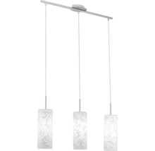 Taklampa med tre lampor och blommönster