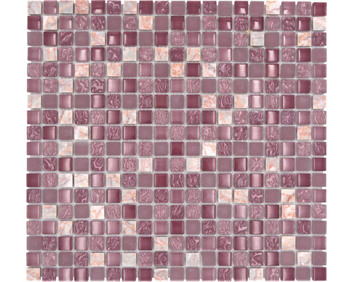 Mosaik glas natursten XCM M940 30,5x32,2 cm rosa