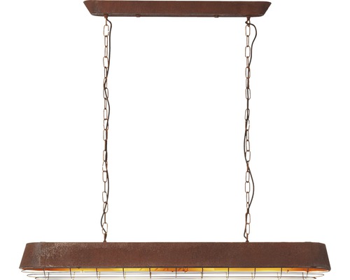 Hänglampa i industriell stil med kedjeupphängning och metallhölje