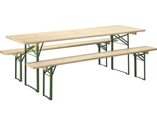 Ölbänk med bord 220x70cm gran 3-dels natur Ölbänk med bord 220x70cm gran 3-dels natur