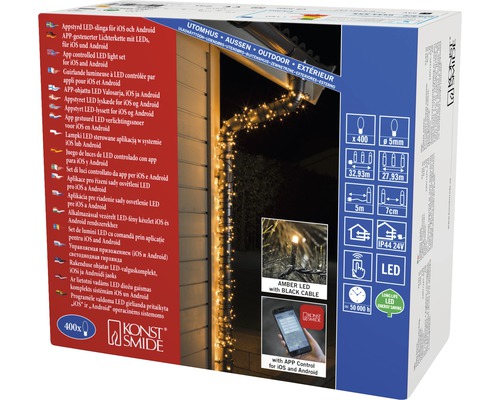 Konst Smide LED ljusslinga med appstyrning för iOS och Android, 400 lysdioder
