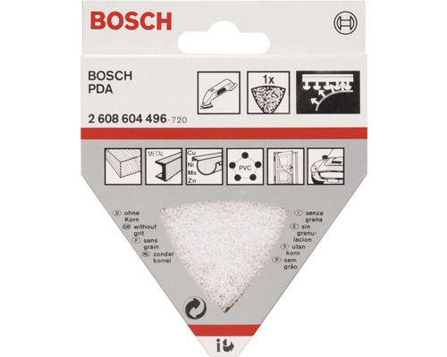 Bosch PDA slippapper utan korn, lämpligt för trä, metall och plast