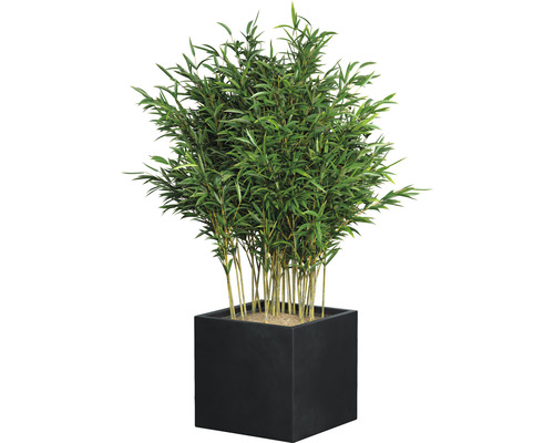 Bambu i svart, fyrkantig planteringslåda