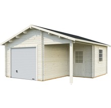 Garage PALMAKO Roger inkl. förråd, dörr, fönster, sektionsport 30,2m² (21,9+5,2m²) 510x550cm doppimpregnerad