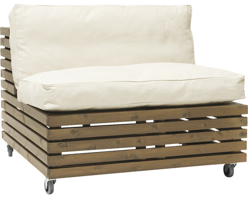 Trädgårdsloungefåtölj med träram och hjul