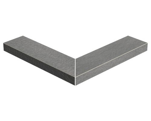 Poolsarg FLAIRSTONE Titan ytterhörn grå rak kant 60 x 15 x 5 cm Hörnanslutning för bänkskivor av sten